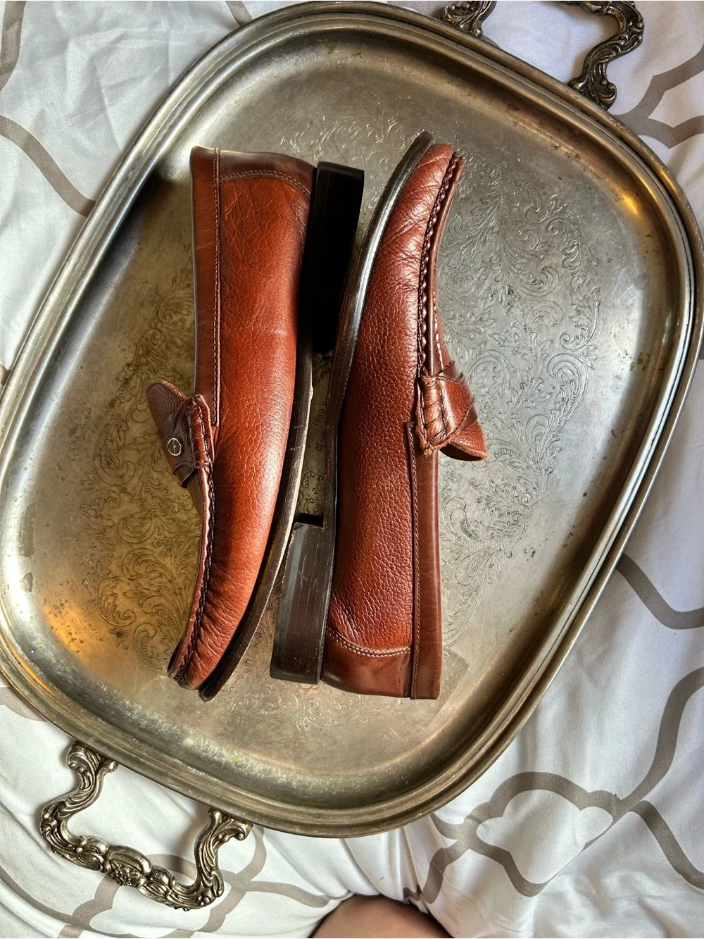 Vintage 80’s Florsheim Imperial peppled leather loafer. Made in Brazil. Mens 10